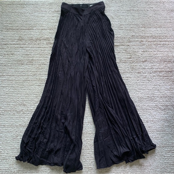Alice + Olivia Copen Pleated Wide Leg Palazzo Pant Black NWT Size 2 - Picture 1 of 7